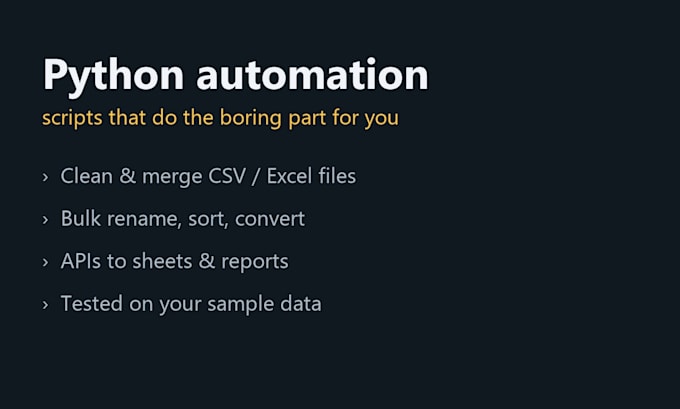 write a python automation script, data cleanup or api integration
