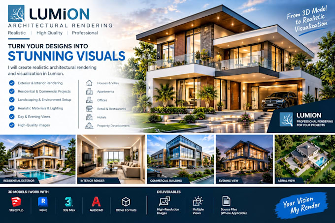 create realistic architectural rendering and visualization in lumion