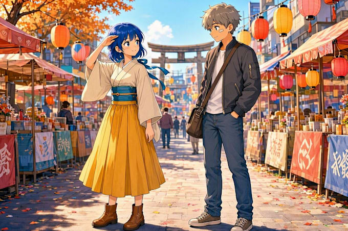 draw character or illustration with anime cartoon style