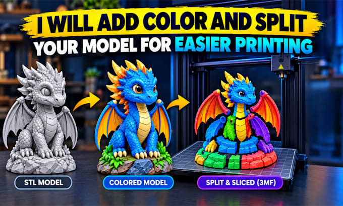 add color and slice 3d model, edit convert stl to 3mf for multicolor 3d printing