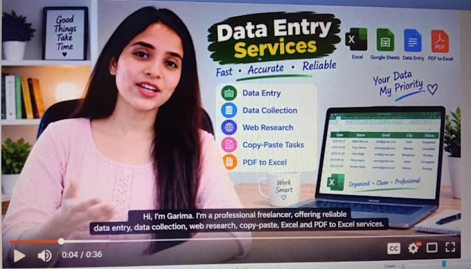 professional data entry, excel and copy paste services