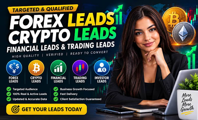 generate forex leads, crypto leads, financial leads and trading leads