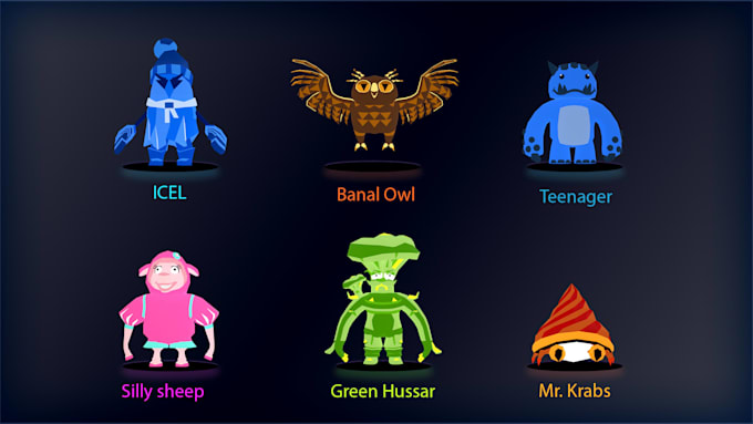 do the hyper casual characters for the games