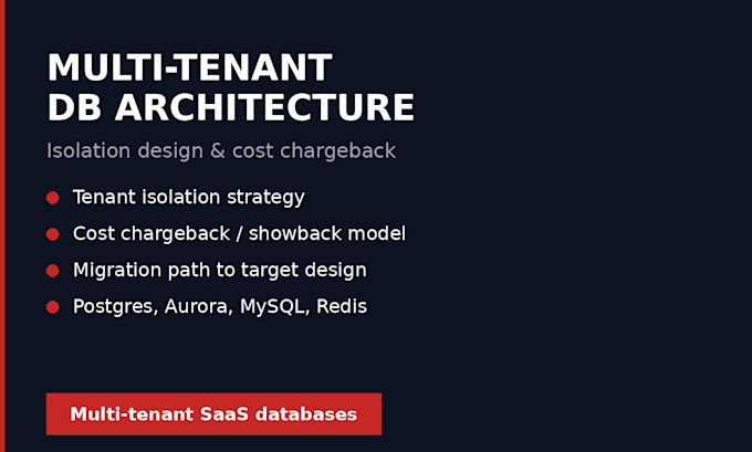design multi tenant database architecture and a cost chargeback model