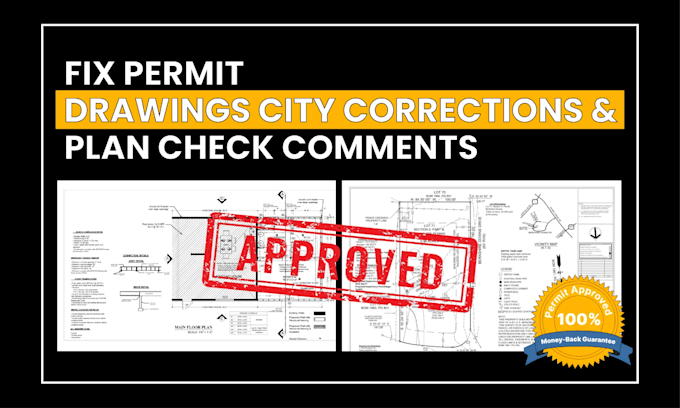 fix permit drawings city corrections and plan check comments