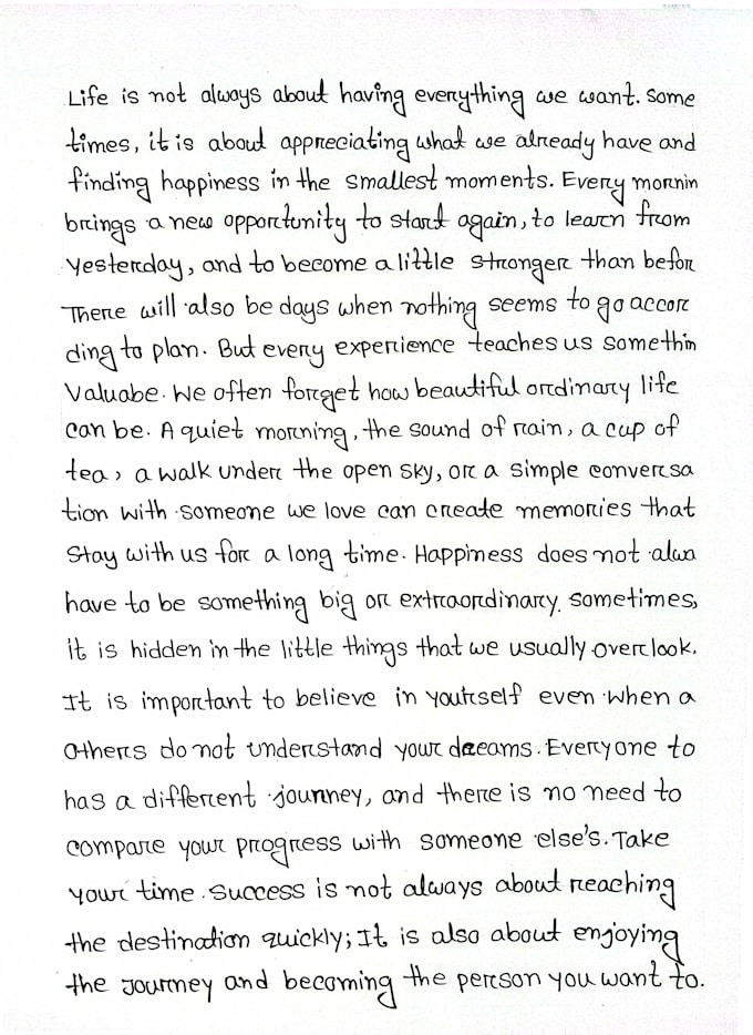 do neat and clean handwriting for letters,note