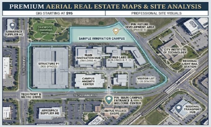 create professional real estate aerial, location and property maps
