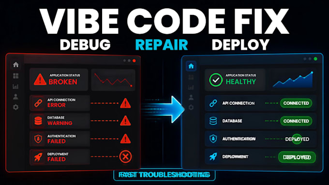 fix vibe code errors, bugs and cleanup your lovable, replit, base44, bolt apps
