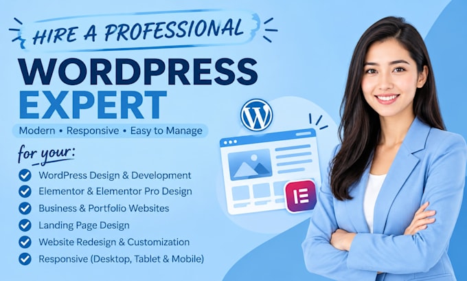 be your wordpress developer using elementor pro for website design