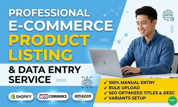 do ecommerce product data entry and listing