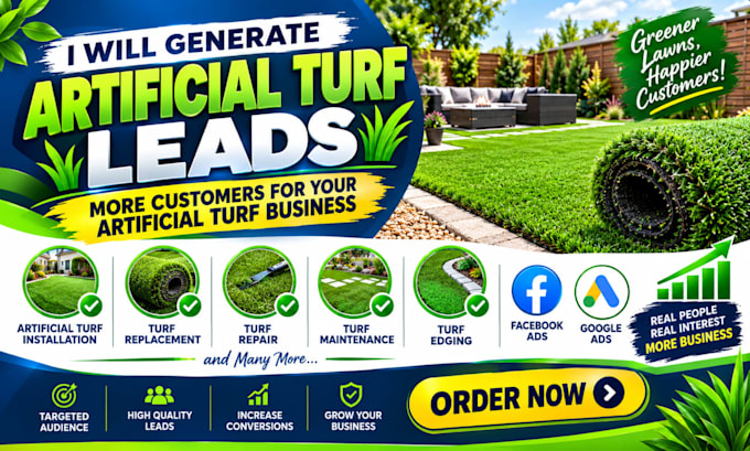 generate artificial turf leads through facebook and google ads