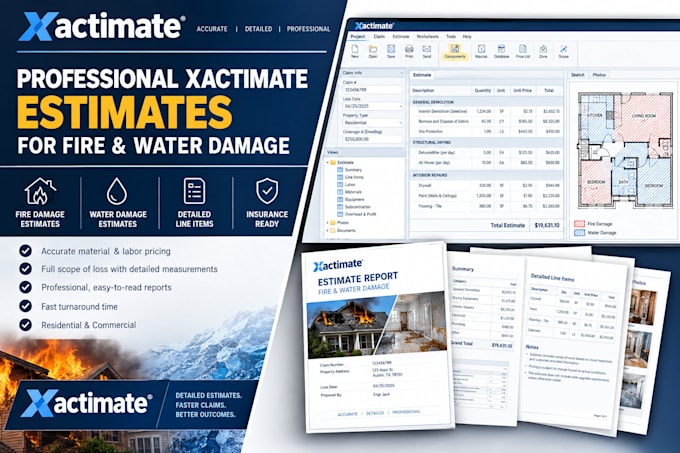 write professional xactimate estimates for fire and water damage