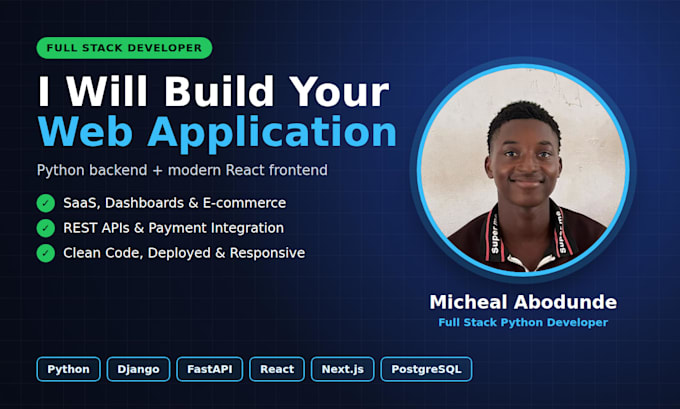 build a full stack web application with python django and react