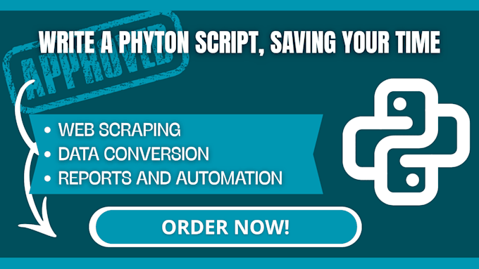 write a python script to automate scraping, data conversion, or reports