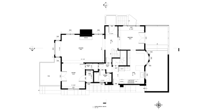 redraw 2d floor plan for garage conversion, adu, granny flat for permit drawing