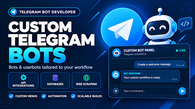 create a custom telegram bot, discord bot, ai chatbot