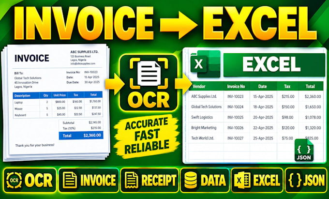 extract invoice and receipt data with custom ocr for accounting and bookkeeping
