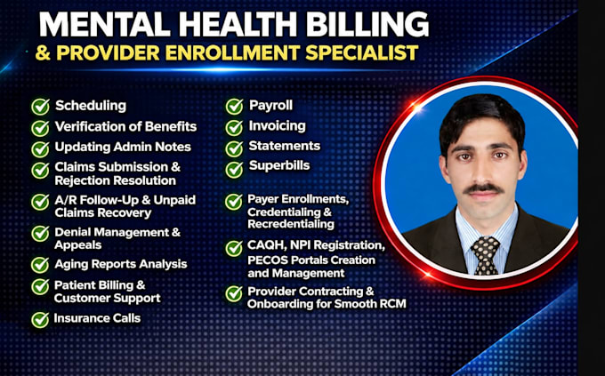 provide credentialing services, mental health billing