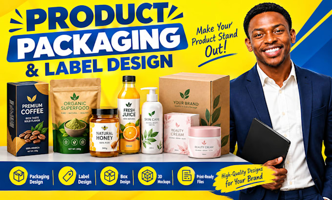 help with product packaging and label design, packaging box design
