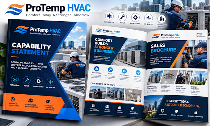 design hvac service company profile capability statement and sales brochure
