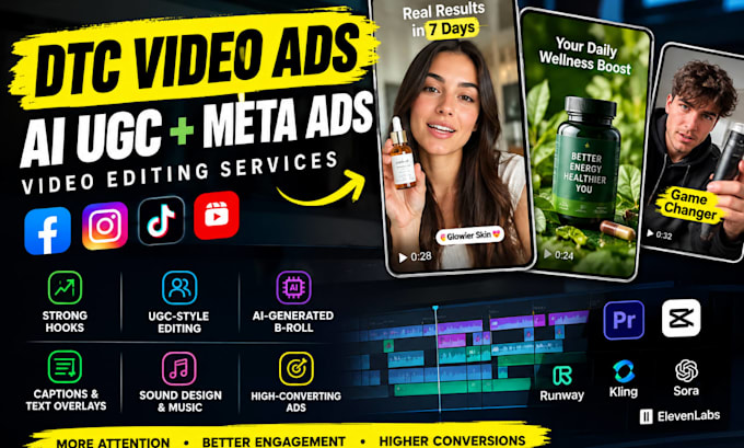 dtc video editing, ai ugc and meta direct response video ads
