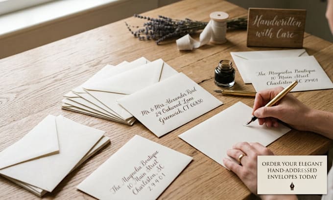 elegantly handwrite envelopes for your wedding or business invitations