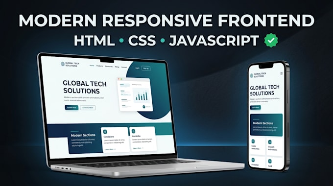build a premium frontend website with HTML CSS  javascript