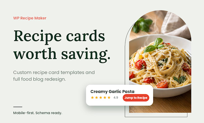 design a wp recipe maker template and redesign your food blog