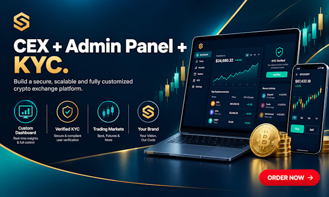 develop centralized crypto exchange with admin panel kyc trading platform