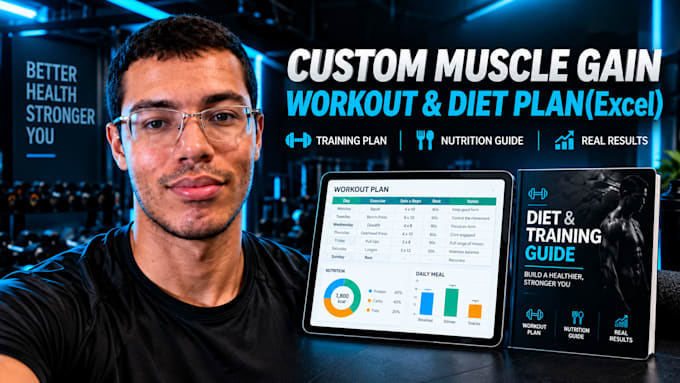 custom muscle gain workout and diet plan