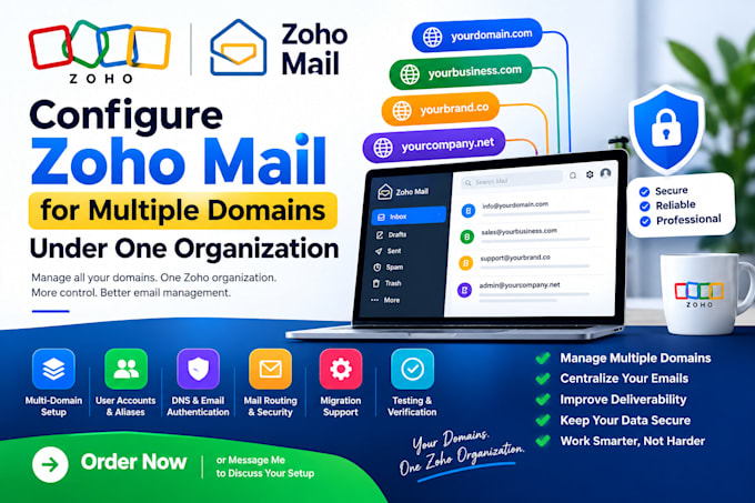 configure zoho mail for multiple domains under one organization
