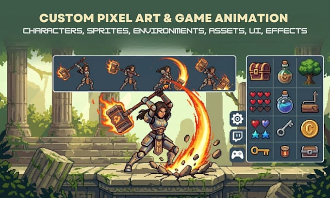 do high quality pixel art and animation for you game
