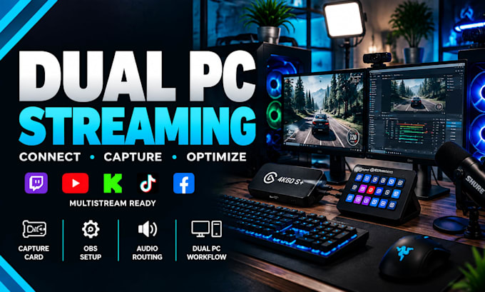 setup dual PC streaming obs capture card and multistreaming