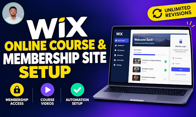 create wix membership website, wix online course website, gated content funnel