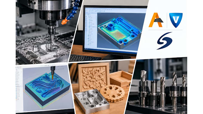 cnc programming, cnc tool path, cnc machining, gcode, vcarve and aspire