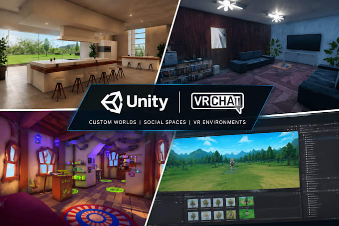 create custom vrchat worlds and VR environments in unity for quest