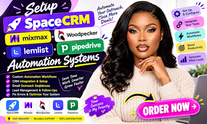 setup spacecrm mixmax woodpecker instantly lemlist pipedrive automation systems
