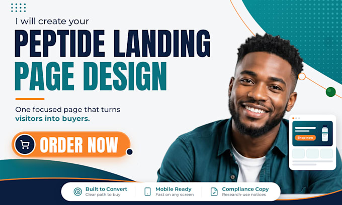peptide landing page design compliant copywriting conversion rate optimization
