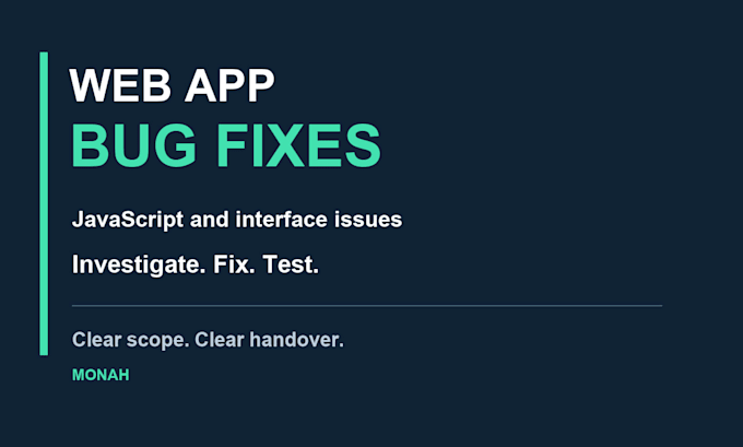 fix bugs in your web application