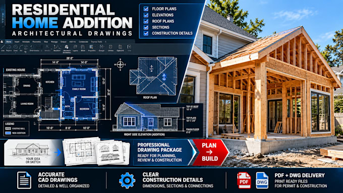 create city permit drawings for home addition and remodel