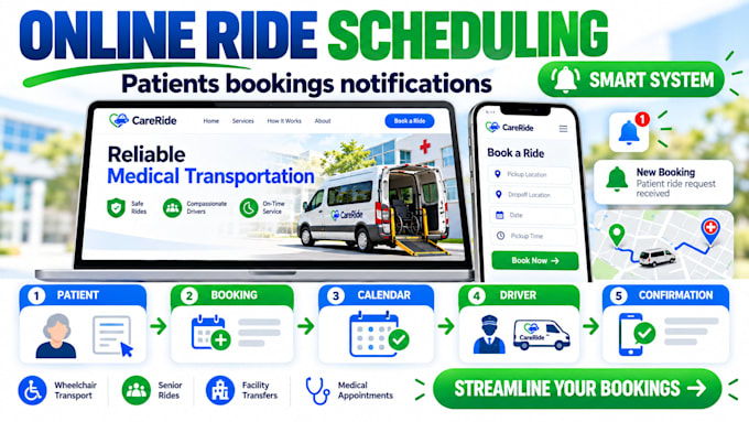 build nemt booking website medical transportation scheduling website