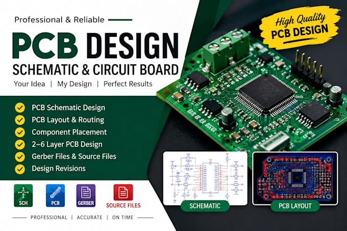 design professional pcb, schematic and circuit board layout