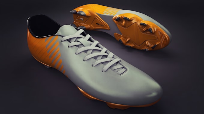 create 3d cleat model, soccer, footwear, render for manufacturing