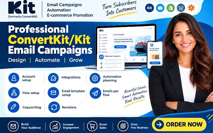 design convertkit email campaigns kit e commerce sales promotion kit automation