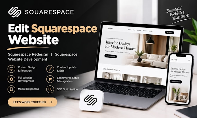 edit squarespace website, squarespace redesign squarespace website development