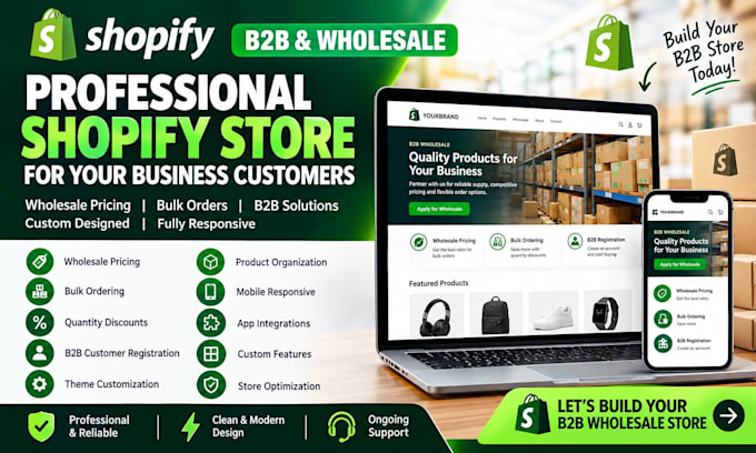 build shopify b2b wholesale store with custom pricing and features