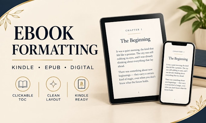 professionally format your ebook for kindle and digital publishing