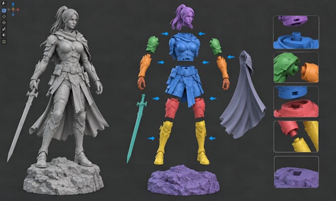 cut and key your 3d model for 3d printing