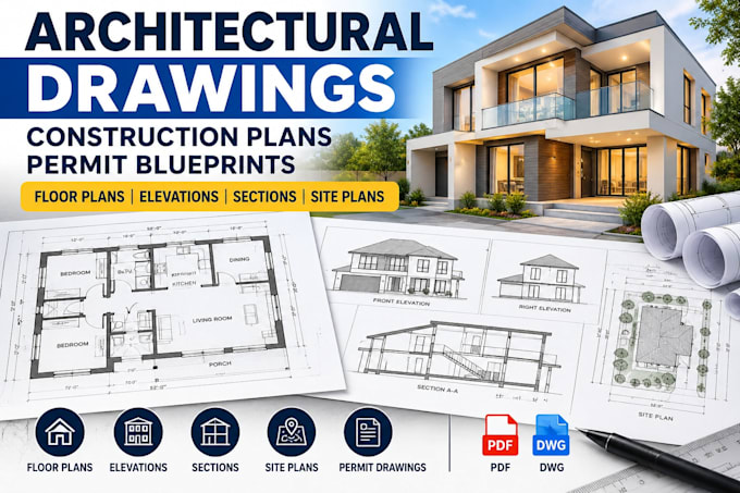 create architectural drawings, construction plans and permit blueprints