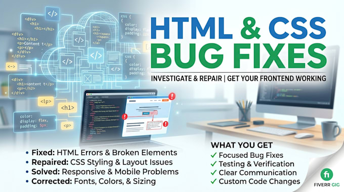 fix bugs and issues in your HTML and CSS website